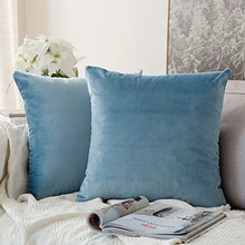 MIULEE Confezione da 2 Federe in Velluto Copricuscini Decorativi Fodere Quadrate per Cuscino per Divano Camera da Letto Casa45X45cm Azzurro