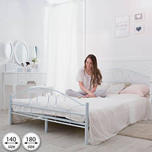 TecTake LETTO METALLO CON RETE STRUTTURA MATRIMONIALE MODERNO - modelli differenti - (180x200cm, Bianco | no. 401726)