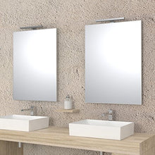 VE.CA-ITALY SPECCHI PER ARREDO BAGNO E CASA - DESIGN MINIMALE - CON LUCE/PLAFONIERA LED (80x60 cm - luce/plafoniera LED 30 cm)