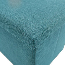Rebecca Mobili Cassapanca Baule, Pouf Contenitore per Ordine casa Camera Bambini, Azzurro Turchese, Cotone - 37 x 76 x 38 cm (HxLxP) - Art. RE6173