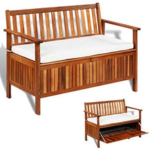 Panchina da giardino, in legno di acacia massiccio, 120 x 63 x 84 cm