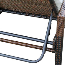 vidaXL Lettino Prendisole Reclinabile con Cuscino Poli Rattan Marrone Sdraio