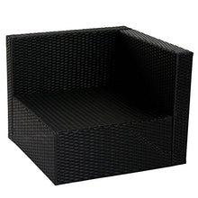 Mendler Salottino da Esterno Giardino HWC-D24 polyrattan Antracite con Cuscini Grigi