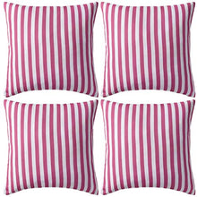 Buyounger Cuscini da Esterno 4 pz Stampa a Righe 45x45 cm Rosa