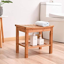Sgabelli CJC Panca da Doccia Sedile con Ripiani bambù Spa da Bagno in Legno Impermeabile Organizzatore di Stoccaggio Bagno Antiscivolo Dentro Fuori (Color : Bamboo)
