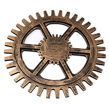 F Fityle Ingranaggio in Legno Steampunk Gear Artigianato da Parete Hanging Sculpture Cafe Bar Office Home Decoration - 32 cm Oro