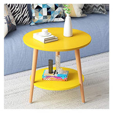 Comodino Moderna Piccola Tavola Rotonda Comodino Camera Tavolino Salotto Tavolino Anti-Skid Mini Side Table Teapoy Comodini Letto (Color : Yellow)