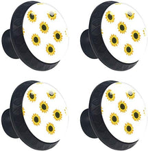 Girasoli gialli isolati Pomelli per Porta Set di 4 Pomelli per Mobili Manopole per Cassetti Cucina Armadio Vetro