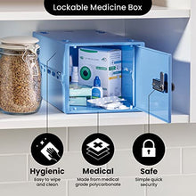Lockabox One™ | Contenitore con serratura compatto e igienico per alimenti, medicinali e sicurezza della casa (Medi Blue)