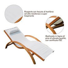 Outsunny Sedia a Sdraio Relax Lettino Prendisole Giardino Esterno Legno 161 × 72 × 68cm