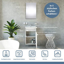 Planetmöbel Set di mobili da bagno con specchio, per bagno, bagno degli ospiti, WC, colore calcestruzzo