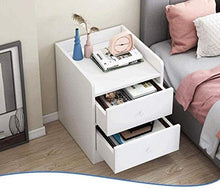 AIYIXUE - Comodino con cassetti, comodino con 2 cassetti e comodino in legno, colore: bianco, 40 x 40 x 50 cm