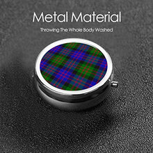 Macdonald Tartan ceacaafdefd Art - Contenitore rotondo per pillole a 3 scomparti, in metallo, per medicina e vitamina