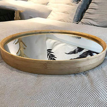 CENPEN Nordic Rotonda di bambù Bagno Trucco dello Specchio a Parete Bagno Specchio da Toilette