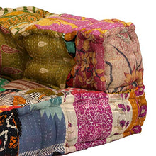 vidaXL Divano Modulare a 2 Posti con Braccioli in Tessuto Patchwork Letto Sofa