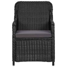 SKM Set da Pranzo da Giardino 9 pz in Polyrattan Nero (140.5kg)