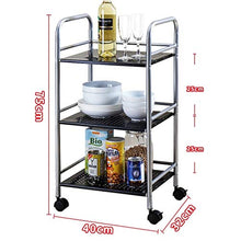 &ripiano di stoccaggio Scaffale da cucina, sala da pranzo Car Vegetable Rack Bagno in acciaio inossidabile Scaffalatura a 3 ripiani Scaffale di finitura