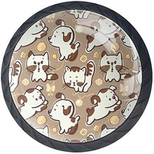 Cuccioli e gattini Pomelli per Porta Set di 4 Pomelli per Mobili Manopole per Cassetti Cucina Armadio Vetro