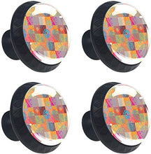 Forme con forme e linee ripetute orientali Decorazione autentica asiatica Pomelli per Porta Set di 4 Pomelli per Mobili Manopole per Cassetti Cucina Armadio Vetro