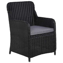 vidaXL 2X Sedie da Esterno con Cuscini Polyrattan Nero Poltroncine da Giardino
