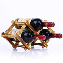 Jeerbly Portabottiglie in legno rosso per vino, portabottiglie