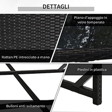Outsunny Set di Mobili da Giardino in Rattan da Esterno Set da Pranzo 11 PZ con Cuscini Nero