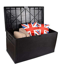 Armadi da esterno Rattan 460L esterna con serratura di immagazzinaggio della piattaforma di sicurezza Giardino strumento di Gabinetto Sun e impermeabile for balcone Contenitore di stoccaggio all'apert