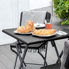 Vanage VG-8724 Tavolino, Plastica HDPE, Nero, 61.5 x 61.5 x 73 cm