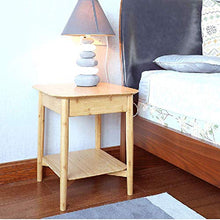 DGHJK Mobili per la casa, Comodino in bambù al 100% Tavolino Moderno con Divano Semplice e ripiano 44 * 44 * 50 cm