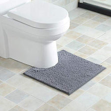 Tappeto Tappetino da bagno Facile da pulire Set da bagno in due pezzi rettangolare a forma di U per la casa per la cucina(Dark gray)
