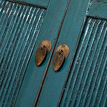 Yajutang Armadio da cucina in bambù anticato, blu