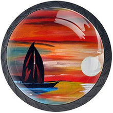 Sunset Painting Pomelli per Porta Set di 4 Pomelli per Mobili Manopole per Cassetti Cucina Armadio Vetro