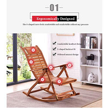 WUTONG Sedia a Dondolo da Giardino in Legno, Patio reclinabile Leggero Pieghevole, occupa Poco Spazio, Comodo poggiatesta Design Collo è più Relax