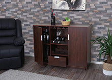 Mendler Portabottiglie Mobile per Vini HWC-F64 40x120x90cm Legno Scuro Noce