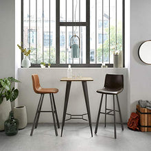 Kave Home - Sgabello Trap Marrone Scuro in Pelle Sintetica e Gambe in Acciaio