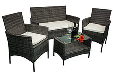 AVANTI TRENDSTORE - Andria - Set di mobili da Giardino in ecorattan, 2 poltrone Singole, 1 Poltrona a 2 posti e 1 Tavolo