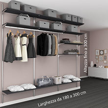 Alucabina Cabina armadio L.250 cm x H.253 cm. Ripiani color tortora
