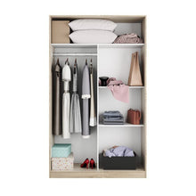 Habitdesign – Armadio a 2 ante scorrevoli, con 3 ripiani, dimensioni: 200 x 120 x 50 cm