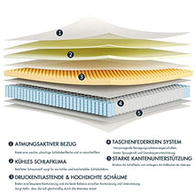 Vesgantti Materasso, Materasso a Molle insacchettate da 24 cm con Schiuma Traspirante e Molle insacchettate individuali Tocco medio fermo, collezione Box Top moderno (White, 100_x_200_cm)