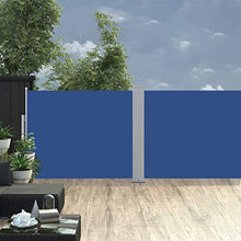 Tenda da sole laterale estensibile blu 140 x 1000 cm