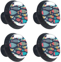 Pesci sottomarini Pomelli per Porta Set di 4 Pomelli per Mobili Manopole per Cassetti Cucina Armadio Vetro