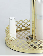Nwn Storage Box Home Use Desktop Finitura Rotary Cosmetics Rack Stile Rustico Europeo/Americano (18,2 * 26,7 cm) Oro