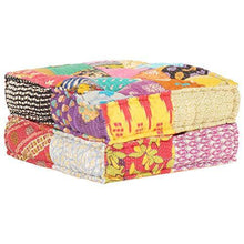 Tidyard Pouf Poggiapiedi Cuscini Ottomano Quadrato Patchwork in Tessuto 60x70x36 cm - Arredi Casa