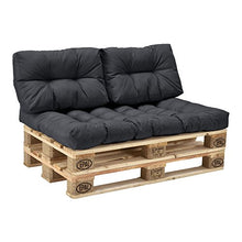 [en.casa] Cuscini per Divano Palette Euro mobili DIY Cuscini Divano per Palette per Dentro Ideale per Salotto Giardino d´Inverno 1 x Cuscino per Il Sedile e 4 x Cuscino per Schienale Grigio Scuro
