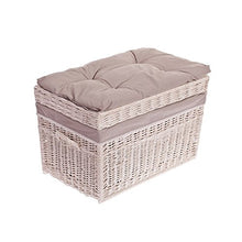 e-wicker24 Cassapanca in Vimini, Cesto, Beige, 70 x 42 x 47 cm