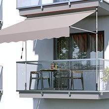 Hengda 200 * 120cm Tenda da Sole Retrattile Avvolgibile Manuale con Pali di Supporto Impermeabile