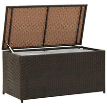 E E-NICES Baule da Giardino in Polyrattan 100x50x50 cm Marrone