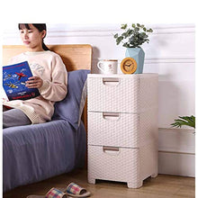 Contenitore rettangolare a 3 cassetti con 3 cassetti in effetto rattan, dimensioni circa 40 x 35 x 68 cm, beige