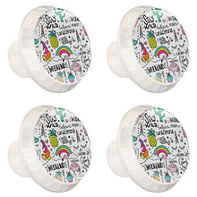 Maniglie per cassetti Manopole per cassetti Manopole rotonde Confezione da 4 per armadietto, cassetti, cassettiere, cassettiere ecc - Fine settimana arcobaleno di cactus