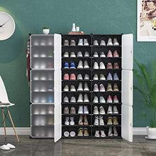XWZH Cabinet Scarpe da Polvere Armadio di plastica Cubetti di stoccaggio ad Incastro per Vestiti, Modelli Decorativi traslucidi, Elegante Bianco e Nero (9 cubo)
